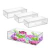 Hammont Rectangle Acrylic Box - Shelf Organizer Bins - Clear Storage Containers - Candy Party Favors | Bathroom Storage | Makeup Cosmetic Organization | 7.5"x3.75"x2" (4 Pack) view 1