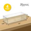 Hammont Rectangle Acrylic Box - Shelf Organizer Bins - Clear Storage Containers - Candy Party Favors | Bathroom Storage | Makeup Cosmetic Organization | 7.5"x3.75"x2" (4 Pack) view 2