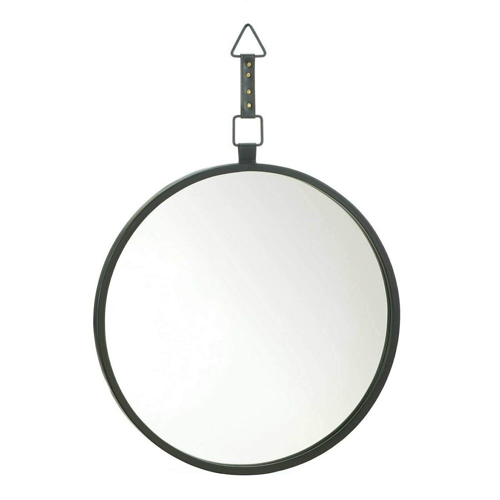 Accent Plus Round Mirror with Leather Strap 19.75x28.25x1.25