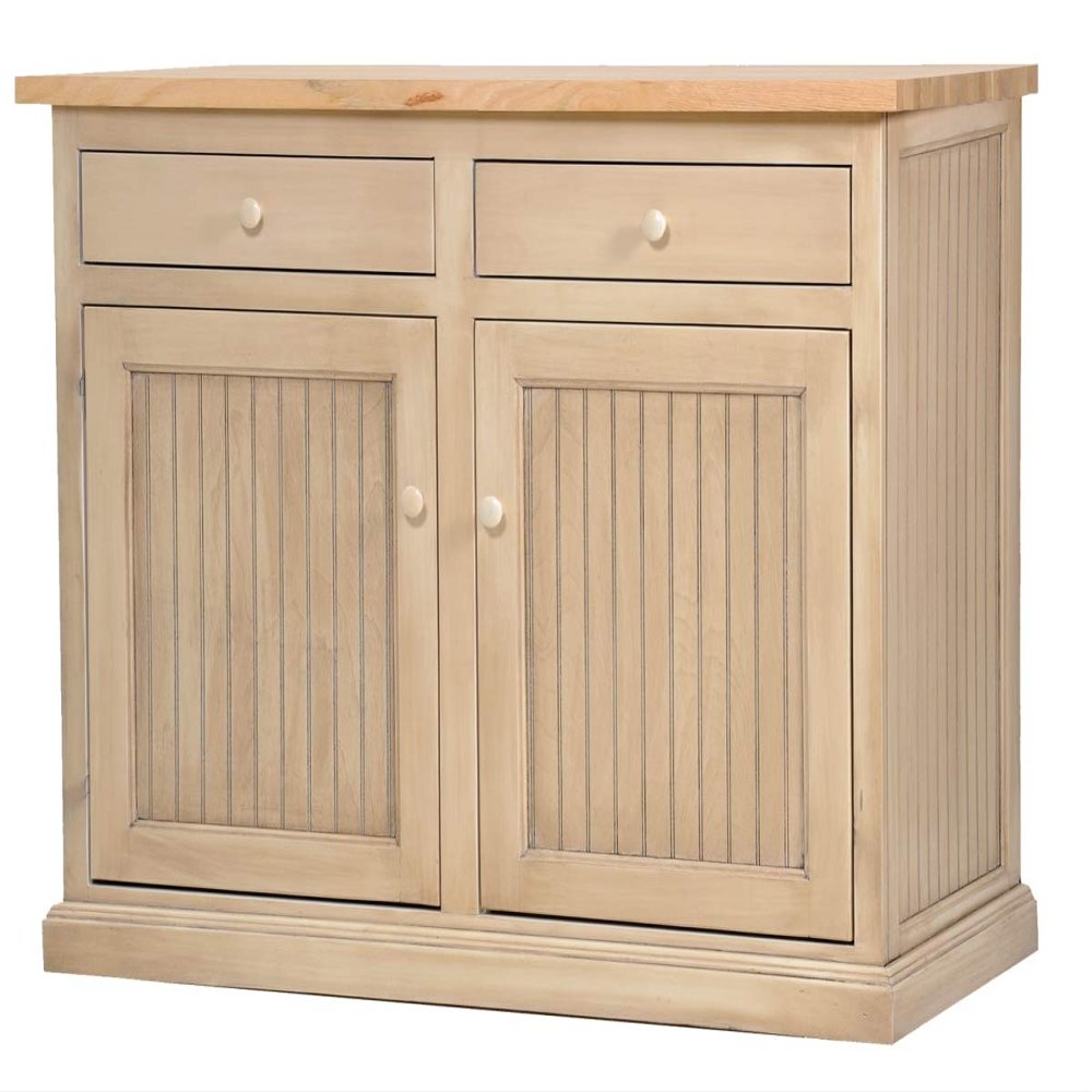 American Heartland 75114CROT Poplar Kitchen Island with Oak Top, Caribbean Rum
