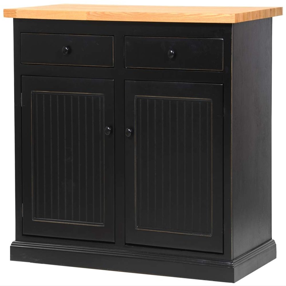 American Heartland 75116EYLOT Poplar Kitchen Island with Oak Top, European Yellow