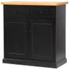 American Heartland 75116EYLOT Poplar Kitchen Island with Oak Top, European Yellow view 1