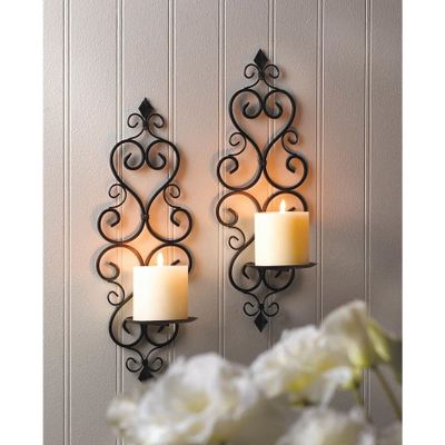 BSD National Supplies Claudia Scrolling Wall Candle Holder (Set of 2)