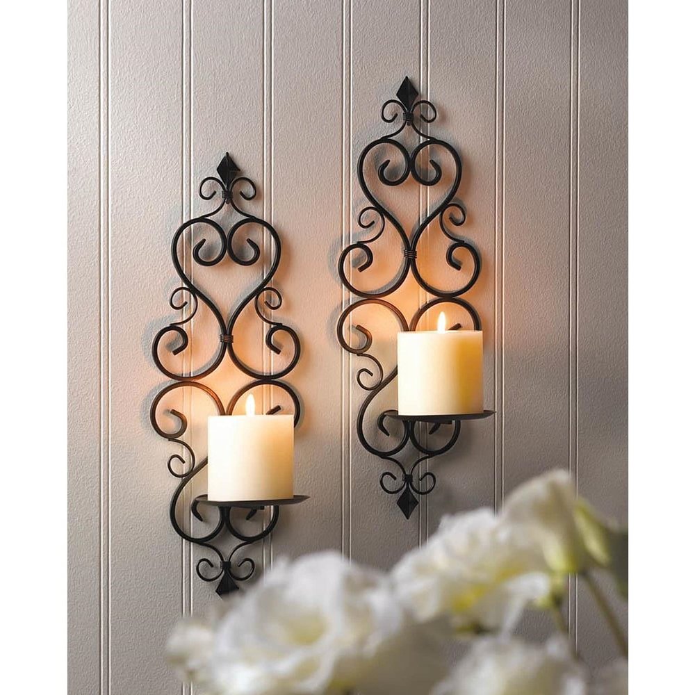 BSD National Supplies Claudia Scrolling Wall Candle Holder (Set of 2)