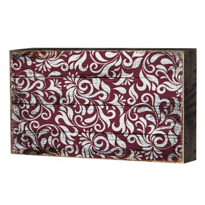 Designocracy 95001-12 Decorative Patterned Rustic Wooden Block Design Graphic Art