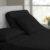 Deluxe Linens Collection Fabricom Top-Split-King: Adjustable King Bed Sheets 4PC Solid Black 100% Cotton 800-Thread-Count, 18" Deep Pocket view 1