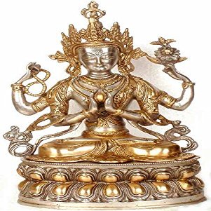 Exotic India Tibetan Buddhist Deity Four Armed Avalokiteshvara (Chenrezig)