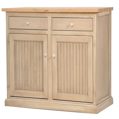 American Heartland 75114EDWOT Poplar Kitchen Island with Oak Top, European Dusty White
