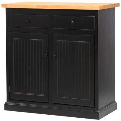 American Heartland 75116GROT Poplar Kitchen Island with Oak Top, Green