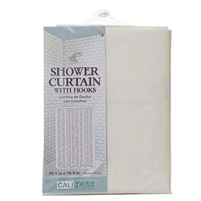 Cali-Home 2329882 70 x 70.9 in. Beige Home Shower Curtain & Hooks - Case of 24