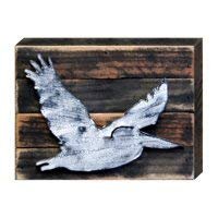 Designocracy 98411-08 Flying Pelican Art on Board Wall Decor