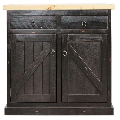 American Heartland 30116LBPT Rustic Kitchen Island with Pine Top, Light Blue
