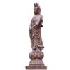 China Natural Ebony Black Wood Carving Kwan Yin Goddess Statue (12" H x 3.2" L x 3.2" W 1.1lb) view 1