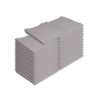 Arkwright Restaurant Cloth Napkins - (Pack of 25) Spun Polyester Dinner Napkin with Hemmed Edges - Ideal for Dinner, Wedding, Party, Banquet, Kitchen, 20 x 20 in, Grey