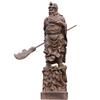 China Natural Ebony Black Wood Carved Guan Gong Yu Warrior God Statue (12" H x 3.2" L x 2.4" W) view 3