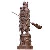 China Natural Ebony Black Wood Carved Guan Gong Yu Warrior God Statue (12" H x 3.2" L x 2.4" W) view 4