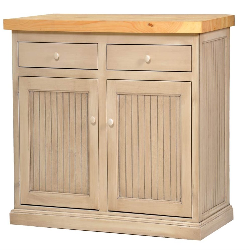 American Heartland 75114ECPT Poplar Kitchen Island with Pine Top, European Cherry