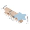 100pcs Mini Wooden Clothespins Star Shape Wall Hanging Photo Clips Picture Pegs Craft Clips with Rope Blue view 3