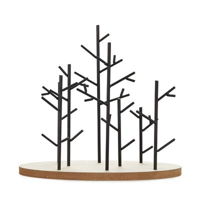 Balvi Magazine Rack Autumn Black Colour Tree-Shaped Decorative Metal Newspaper and Magazine Organizer