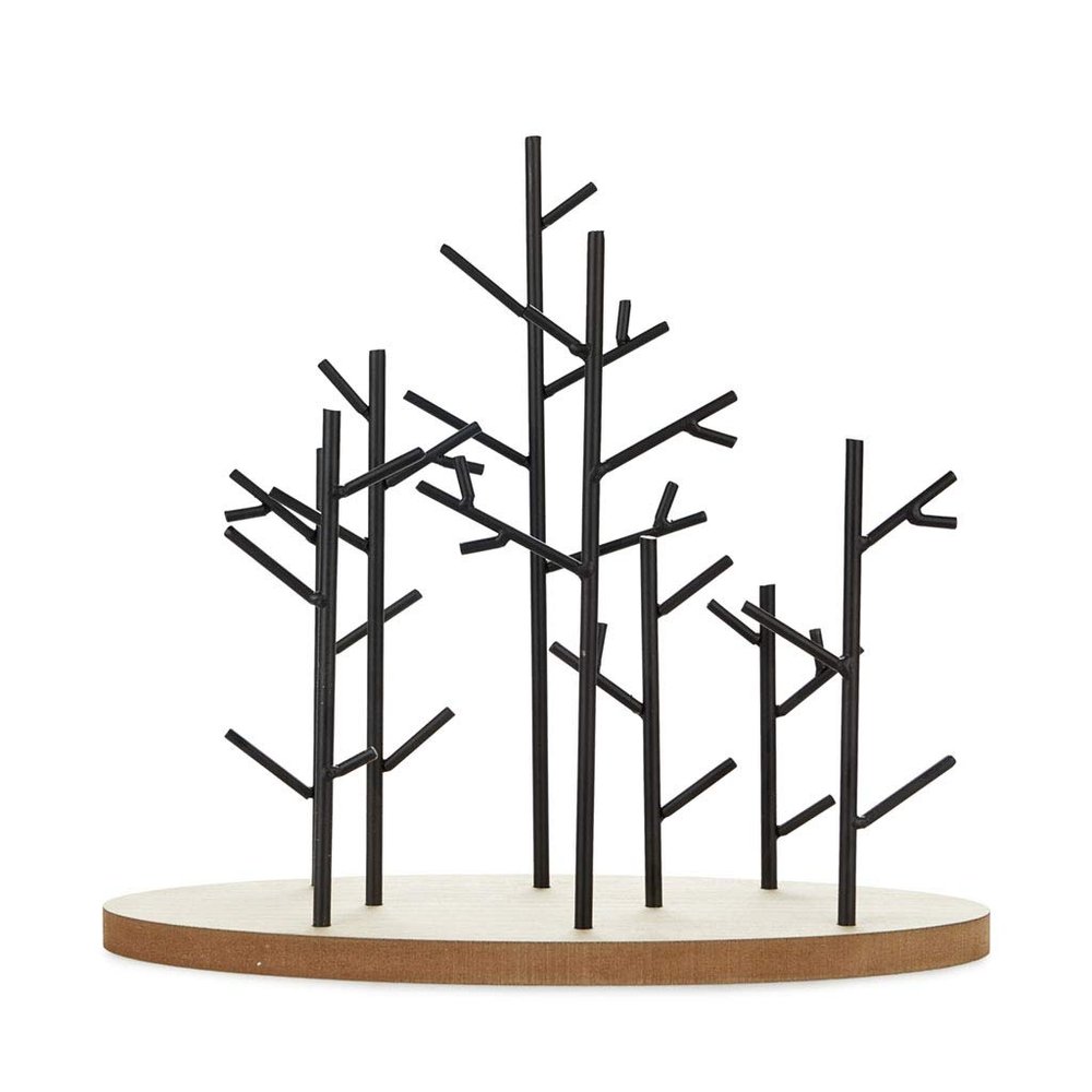 Balvi Magazine Rack Autumn Black Colour Tree-Shaped Decorative Metal Newspaper and Magazine Organizer