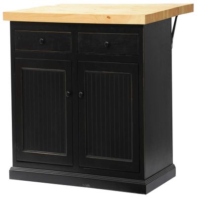 American Heartland 75117CCPT Poplar Kitchen Island with Flip-Up Pine Top, Concord Cherry