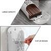 TOPBATHY Cutlery Utensil Organizer Wall Mount Utensil Draining Racks Chopsticks Holder Plastic Wall Flatware Holder with Lid (Grey) view 3