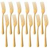 12-Piece Dinner Fork Set 7-inch Stainless Steel Table Forks Flatware Silverware Sets Cutlery Utensils Dinnerware Service for 12 Dishwasher Safe -Golden view 1