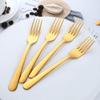 12-Piece Dinner Fork Set 7-inch Stainless Steel Table Forks Flatware Silverware Sets Cutlery Utensils Dinnerware Service for 12 Dishwasher Safe -Golden view 4