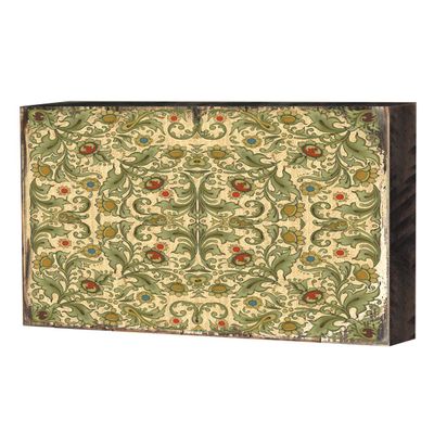 Designocracy 95011-12 Patterned Rustic Wooden Block Design Graphic Art