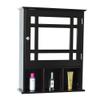 Aelph Single Door Three Compartment Storage Bathroom Cabinet with Mirror Grey-Brown view 4