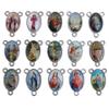 100pcs of Assorted Double Sided Holy Family Divine Mercy Medal Rosary Center Centerpieces view 1