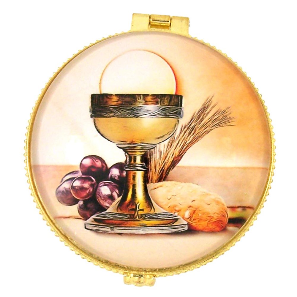Needzo My First Communion Rosary Box Keepsake Gift with IHS Chalice Design, 1 7/8 Inch