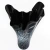 Art DecoGlass Glass Vase Poland Unique Handmade Glass Vase - Black Marble Decor - Mouth Blown Glass - Decorative Art Ruffle Vase Centerpiece - 16 inch view 1
