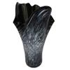 Art DecoGlass Glass Vase Poland Unique Handmade Glass Vase - Black Marble Decor - Mouth Blown Glass - Decorative Art Ruffle Vase Centerpiece - 16 inch view 3