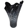 Art DecoGlass Glass Vase Poland Unique Handmade Glass Vase - Black Marble Decor - Mouth Blown Glass - Decorative Art Ruffle Vase Centerpiece - 16 inch view 4