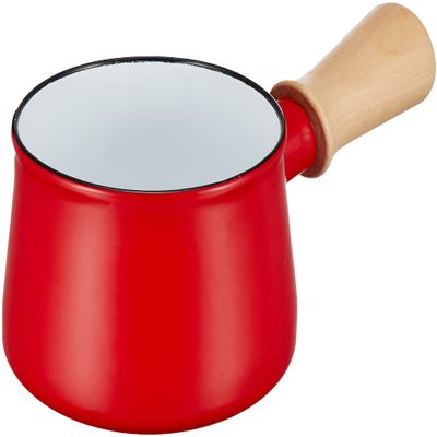 Pearl Metal HB-5065 Milk Pan, Pot, 3.9 inches (10 cm), Enamel, Enamel, Red, Petite