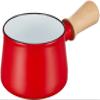 Pearl Metal HB-5065 Milk Pan, Pot, 3.9 inches (10 cm), Enamel, Enamel, Red, Petite view 1