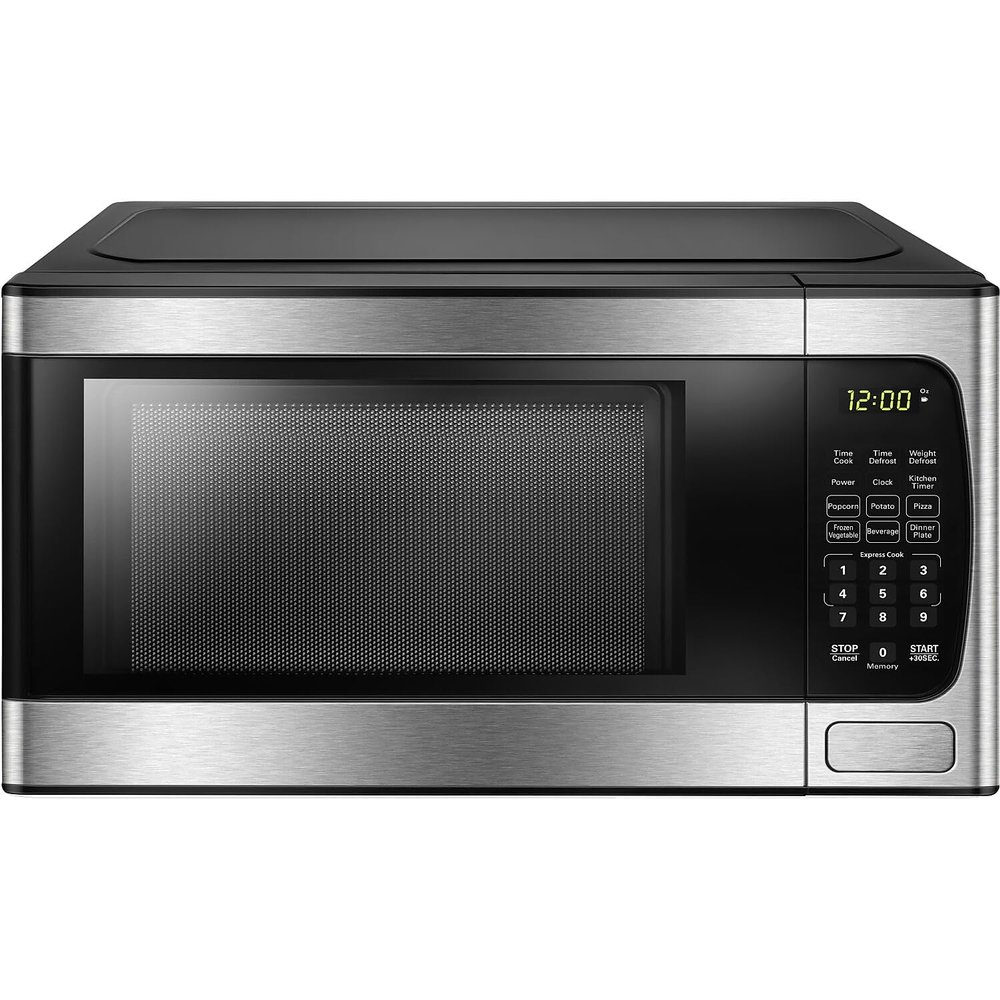 Danby DBMW0924BBS 0.9 Cu.Ft. CounterTop Microwave In Black Stainless Steel - 900 Watts, Small Microwave With Push Button Door