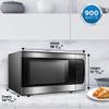 Danby DBMW0924BBS 0.9 Cu.Ft. CounterTop Microwave In Black Stainless Steel - 900 Watts, Small Microwave With Push Button Door view 3