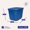 HOMZ 4-Pack Durable Molded Bin, Plastic Storage Containers w/Lids, 10 Gallon, Blue - Stackable Organizer Totes and Boxes for Bedroom, Kitchen, and Garage Organization view 4