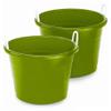 HOMZ 2-Pack Utility Tub, Large Plastic Storage Bucket with Rope Handles, 17 Gallon, Green - Portable Indoor and Outdoor Buckets for Kitchen, Laundry, Garden, Bathroom, and Garage Organization view 1