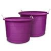 HOMZ 2-Pack Utility Tub, Large Plastic Storage Bucket with Rope Handles, 17 Gallon, Purple - Portable Indoor and Outdoor Buckets for Kitchen, Laundry, Garden, Bathroom, and Garage Organization view 1
