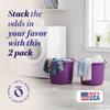 HOMZ 2-Pack Utility Tub, Large Plastic Storage Bucket with Rope Handles, 17 Gallon, Purple - Portable Indoor and Outdoor Buckets for Kitchen, Laundry, Garden, Bathroom, and Garage Organization view 3
