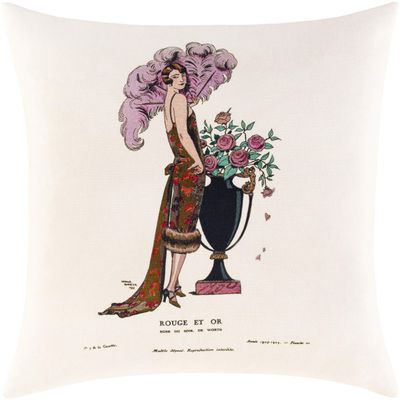 Artistic Weavers Modele Throw Pillow, 18" x 18", Black, Cream, Camel, Lilac, Peach, Brick, Emerald