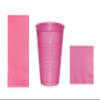 Baxters Party Bundles Bulk, Candy Pink, 40 Count 16 Ounce Plastic Cups, 50 Count Dinner Paper Napkins, 50 Count Beverage Paper Napkins, Pack Contains 140 Pieces Made in the USA view 1
