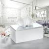 Creative Scents Estella Rectangle Tissue Box Cover - White Tissue Box Holder Rectangular - Decorative Tissue Holder for Bathroom - Elegant White Bathroom Accessories Decor view 2