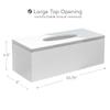 Creative Scents Estella Rectangle Tissue Box Cover - White Tissue Box Holder Rectangular - Decorative Tissue Holder for Bathroom - Elegant White Bathroom Accessories Decor view 4