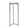 Kate and Laurel Aguilar Glam Round Drink Table, 8 x 8 x 23, Silver and White, Small Accent Table for Use as Plant Pedestal Stand with Marble Tabletop view 1