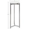 Kate and Laurel Aguilar Glam Round Drink Table, 8 x 8 x 23, Silver and White, Small Accent Table for Use as Plant Pedestal Stand with Marble Tabletop view 2
