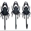 Rustic Blue Cast Iron Crab Wall Hooks, Set of 3, 5 Inch view 1